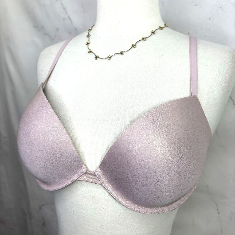 Victorias Secret Push Up Bra 34D Very Sexy Shimmering Pink Blush Ethereal